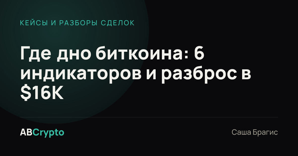 Кейсы и разборы сделок: Где дно биткоина: 6 индикаторов и разброс в $16К